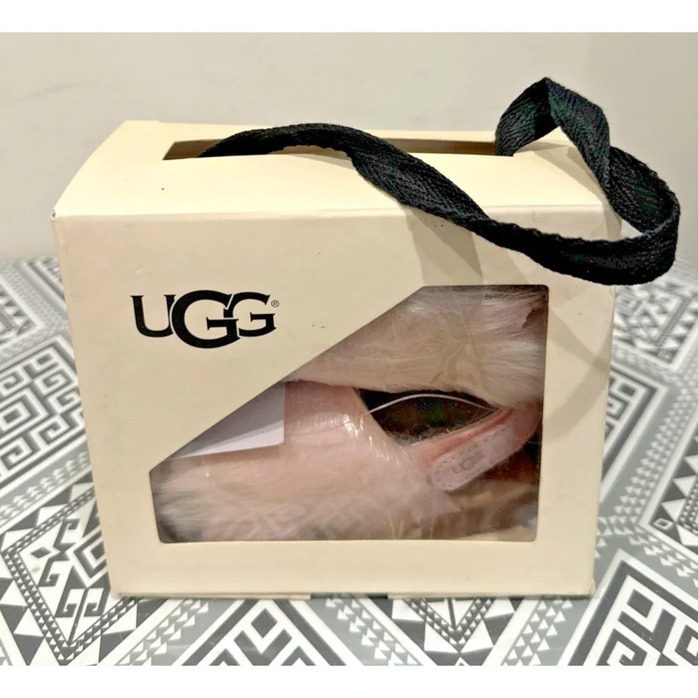 UGG Baby Size 4/5 Holly Fuzzy Sling Back Lamb Fur Sandals Seashell Pink